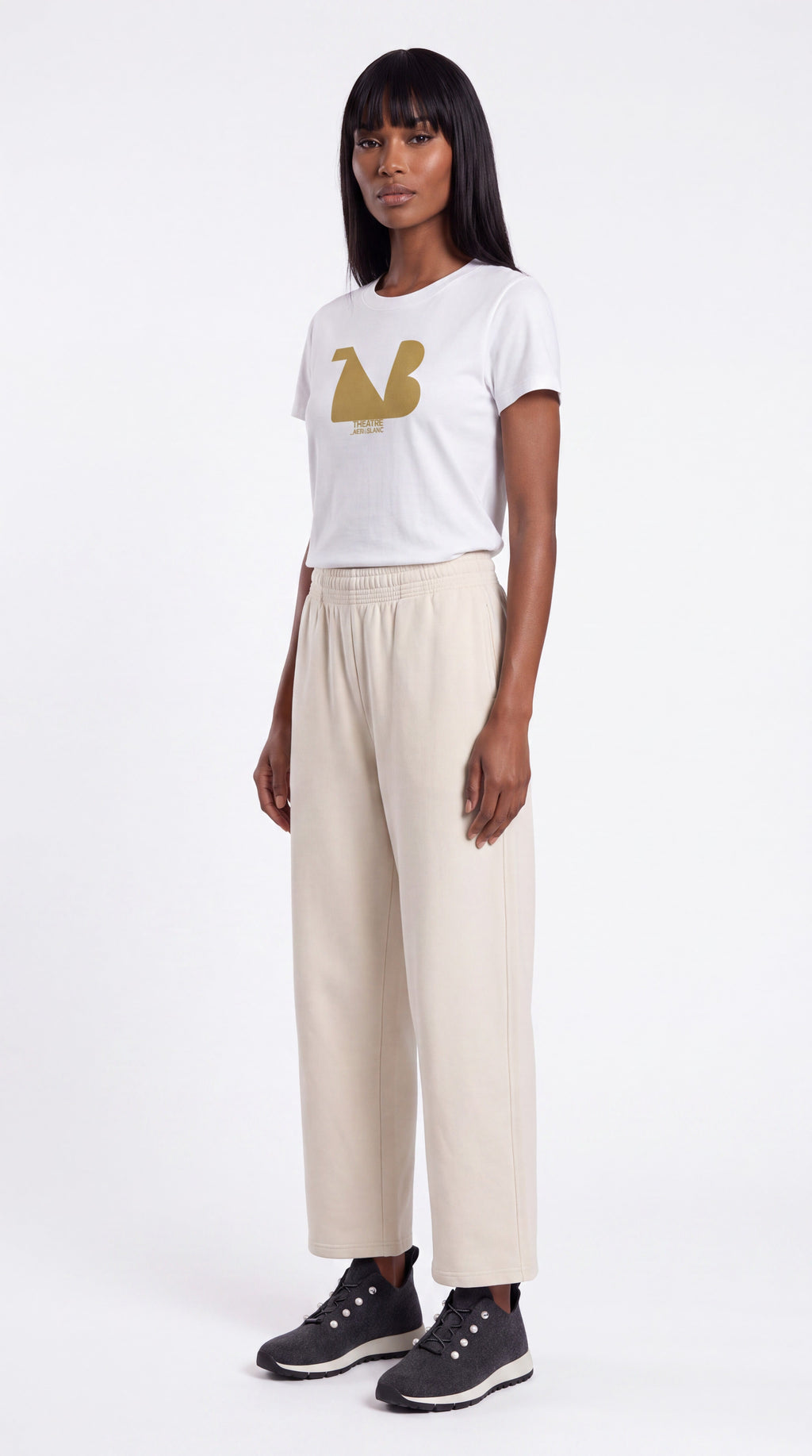 Women's Slim Fit Crewneck Tee Gold Logo