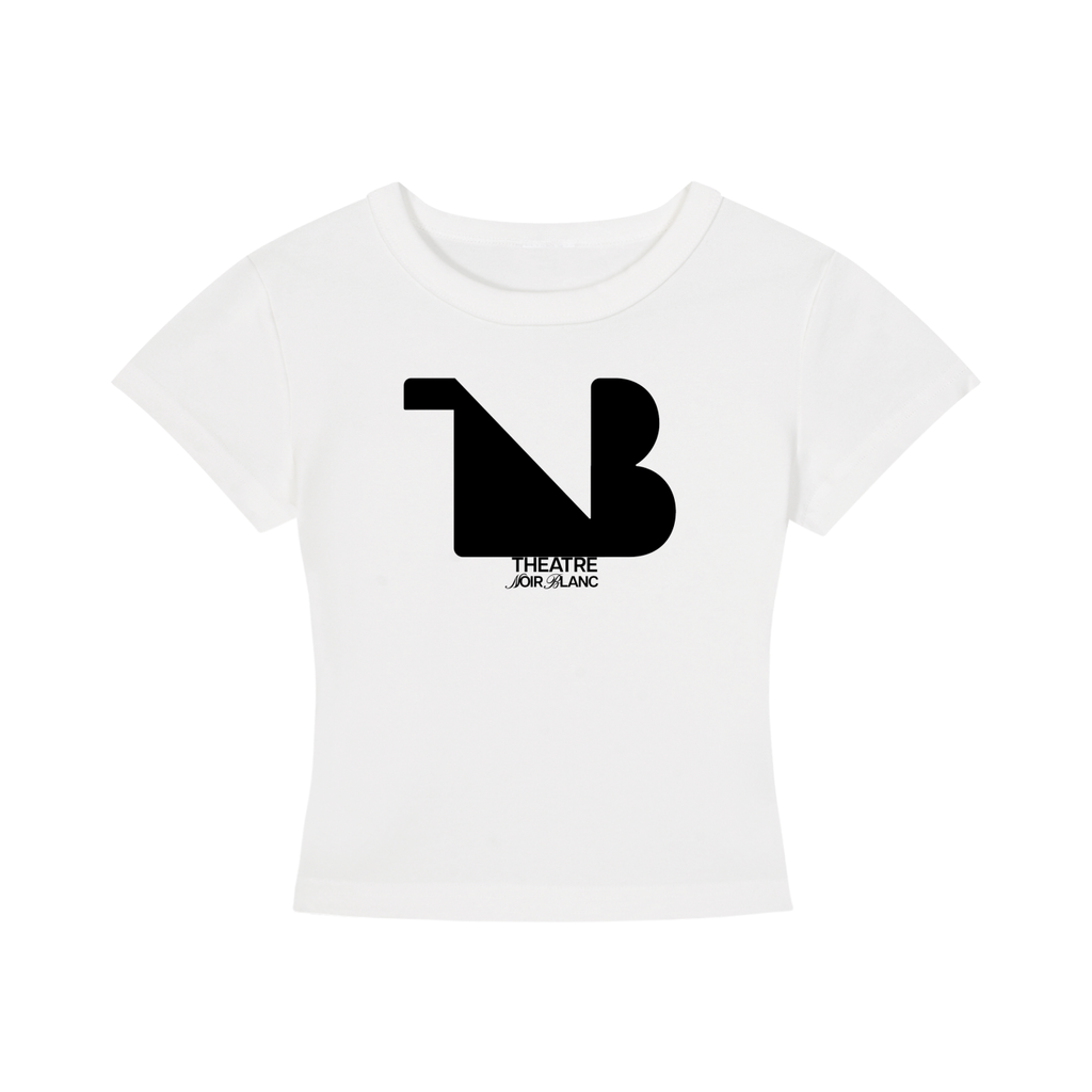 Women's Cropped Crewneck Tee Black Logo