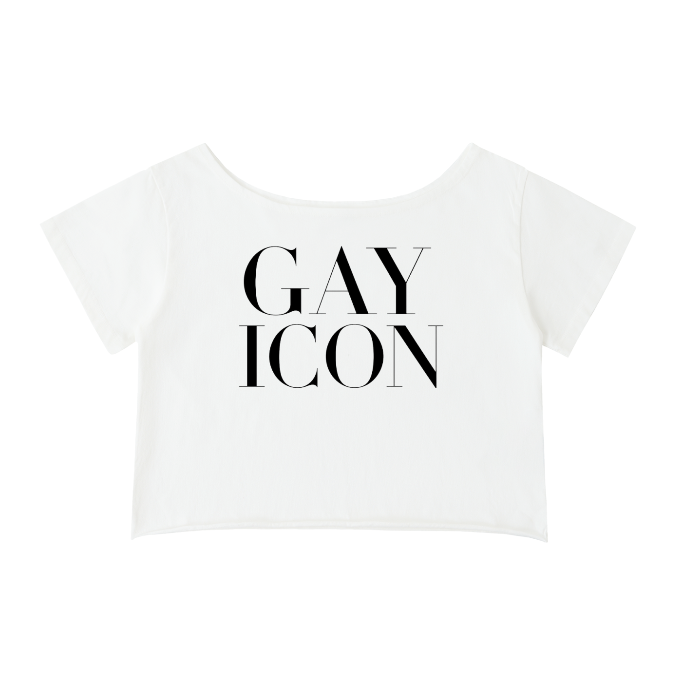Off-Shoulder Rolled Hem Cotton T-Shirt |GAY ICON| GAY ICON COLLECTION