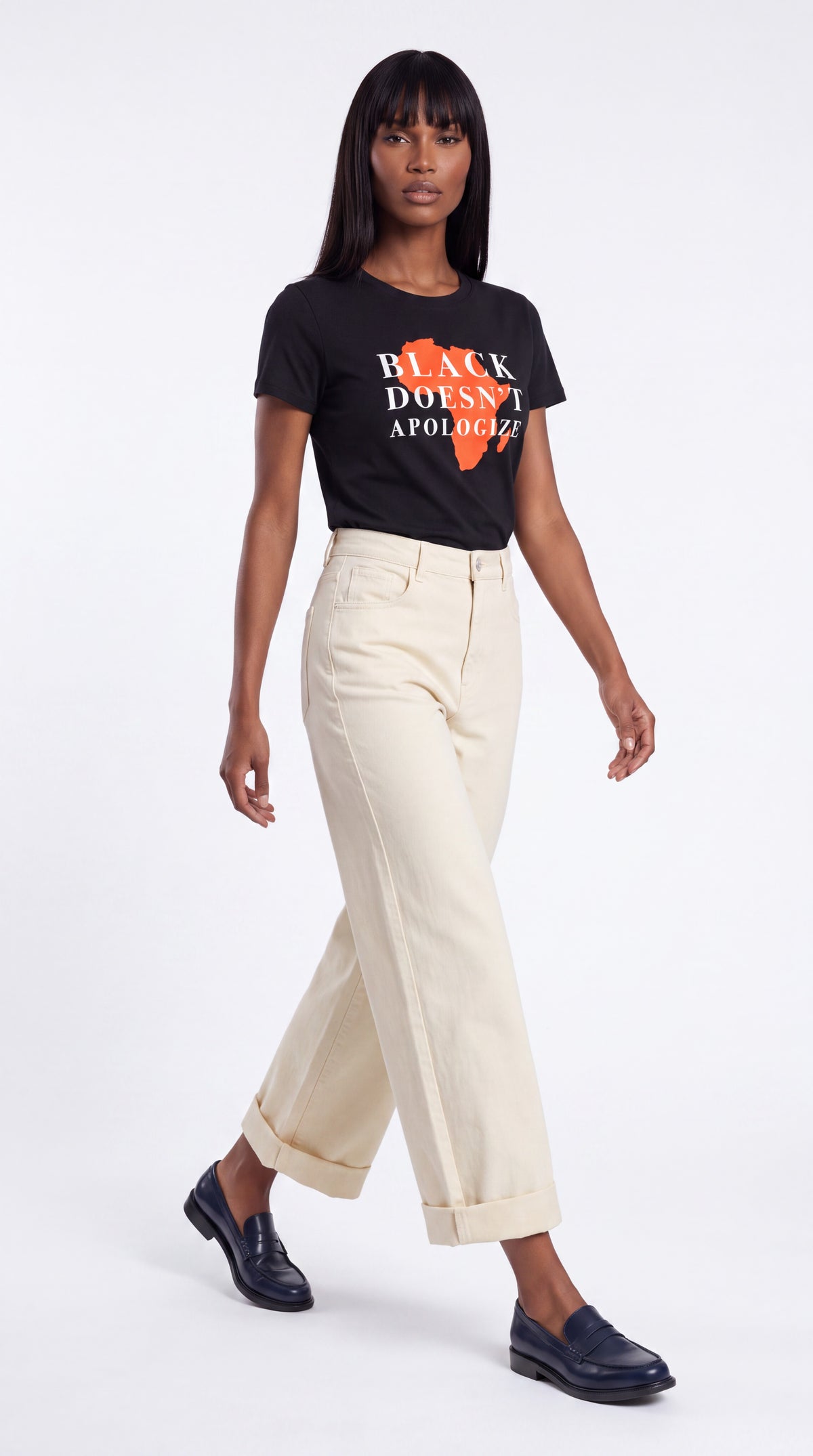 Women's Slim Fit Crewneck Tee | BLACK DOESN'T APOLOGIZE
