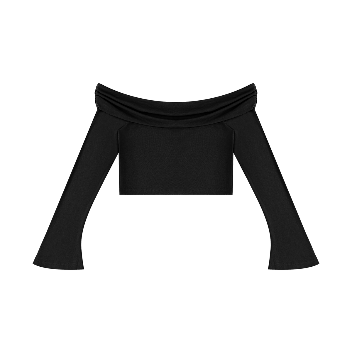 Women's Off-the-Shoulder Bell Sleeve Crop Top