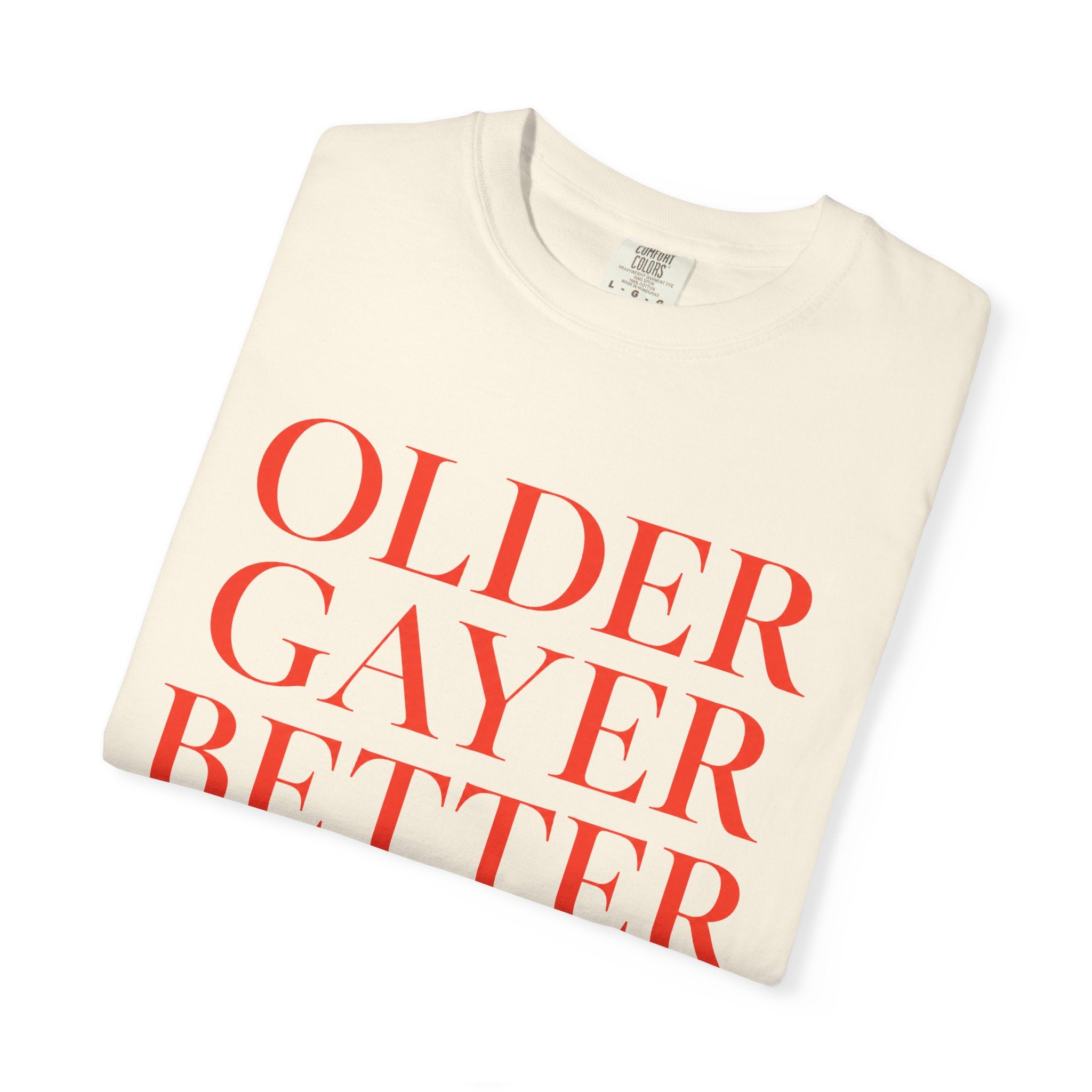Rundhals-T-Shirt in lockerer Passform | ÄLTER SCHWULER BESSER | GAY ICON KOLLEKTION