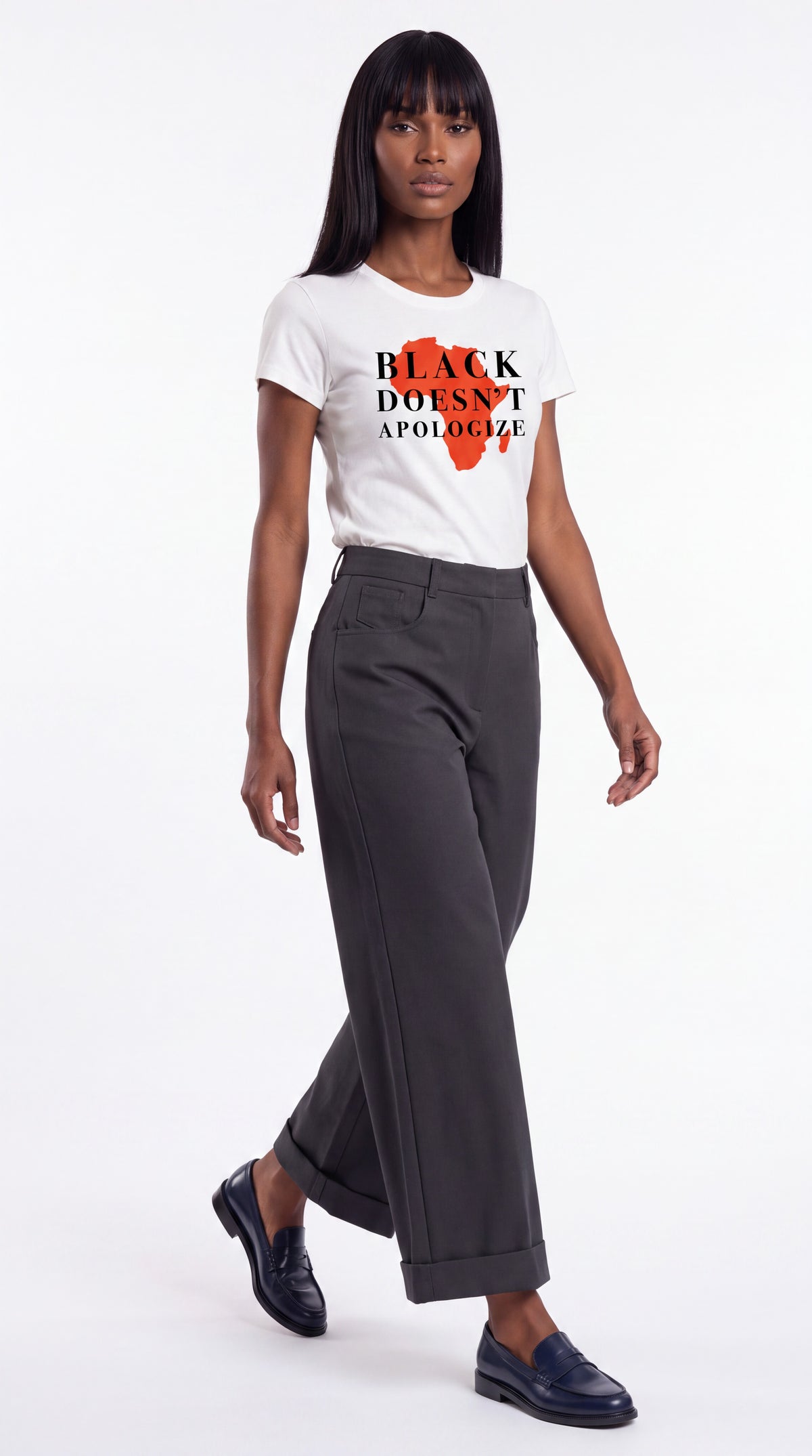 Women's Slim Fit Crewneck Tee | BLACK DOESN'T APOLOGIZE