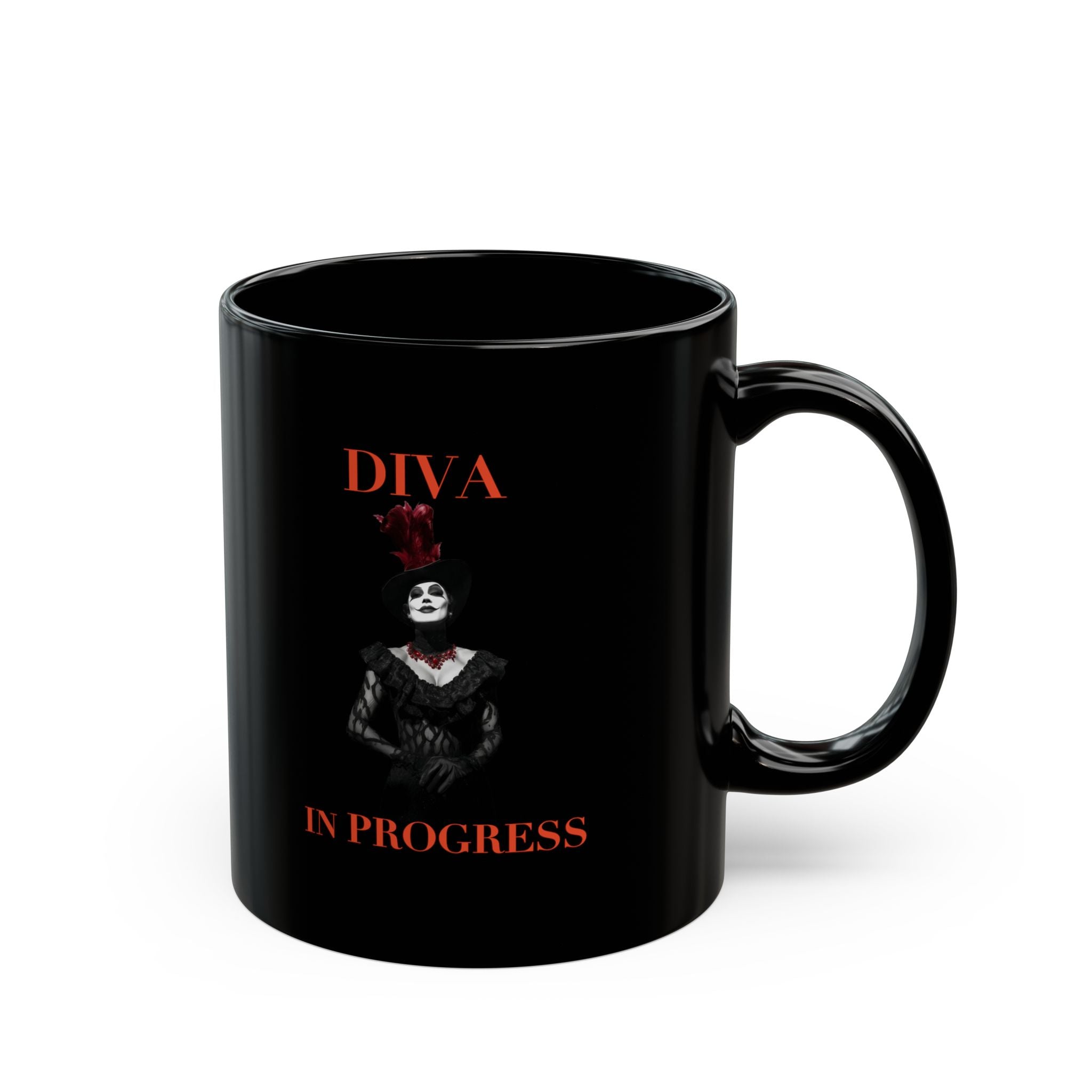 Noir Aesthetic Ceramic Mug — DIVA IN PROGRESS | Theatre Gift