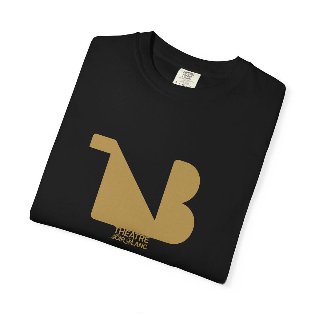Crewneck Relaxed Fit Tee Shirts | THEATRE NOIR BLANC | Gold Logo