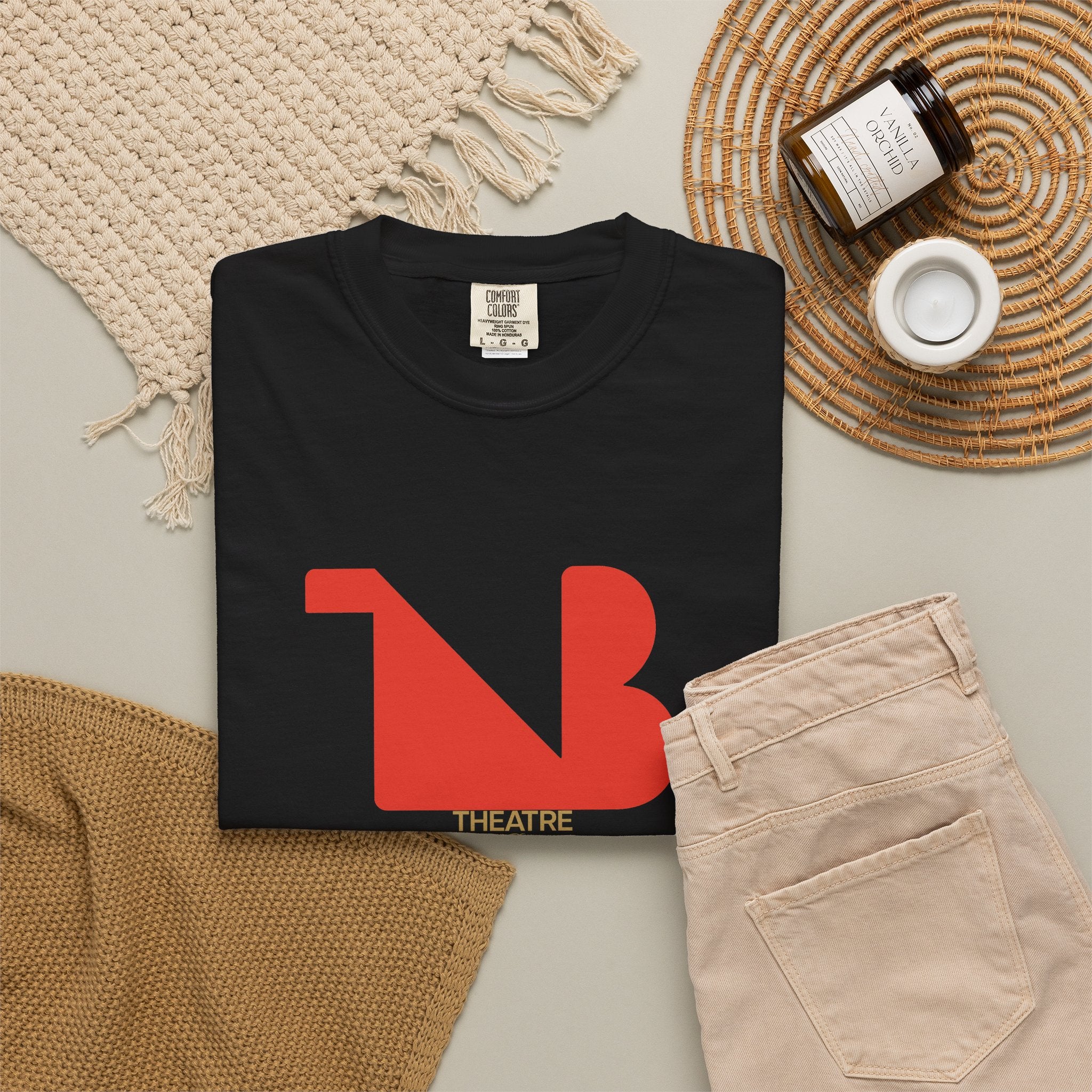 Crewneck Relaxed Fit Tee Shirts | THEATRE NOIR BLANC | Reg Logo
