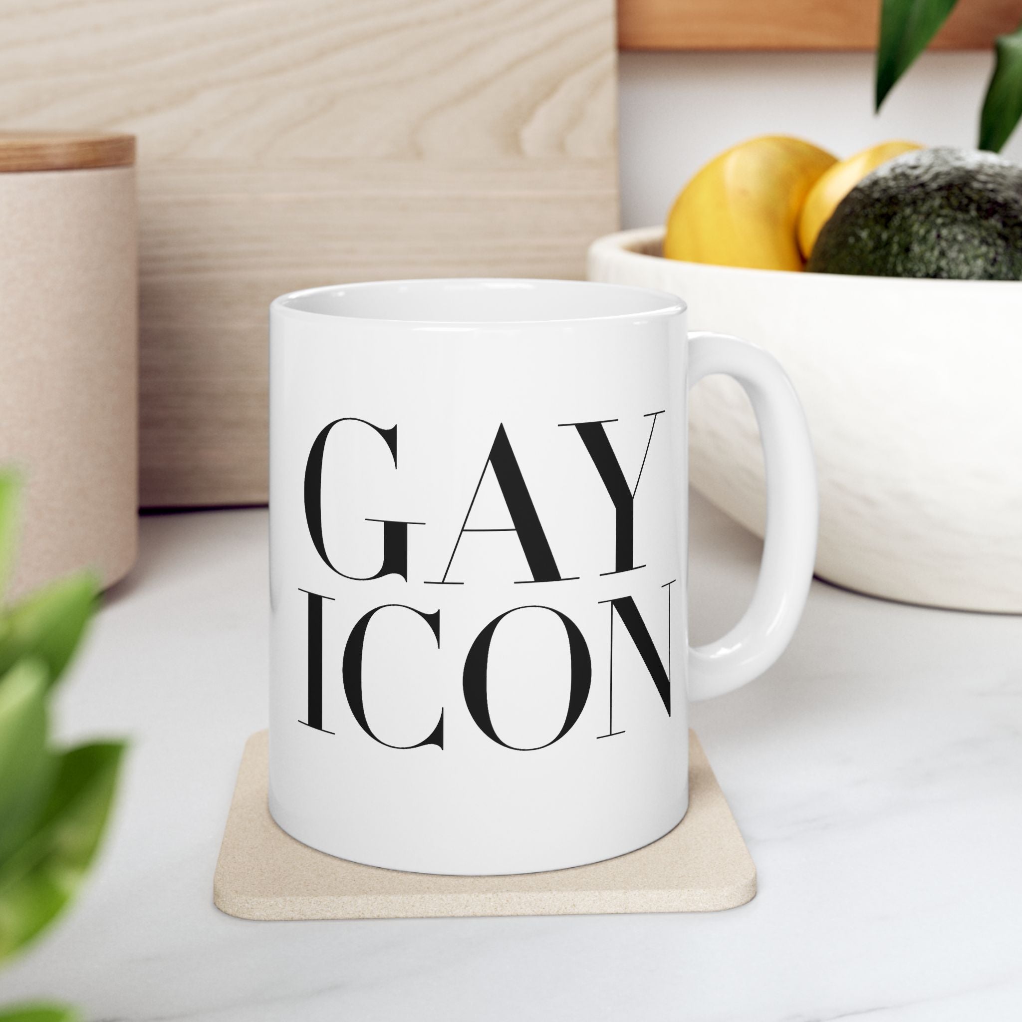 GAY ICON Ceramic Mug — LGBTQ+ Theatre Gift | Theatre Noir Blanc