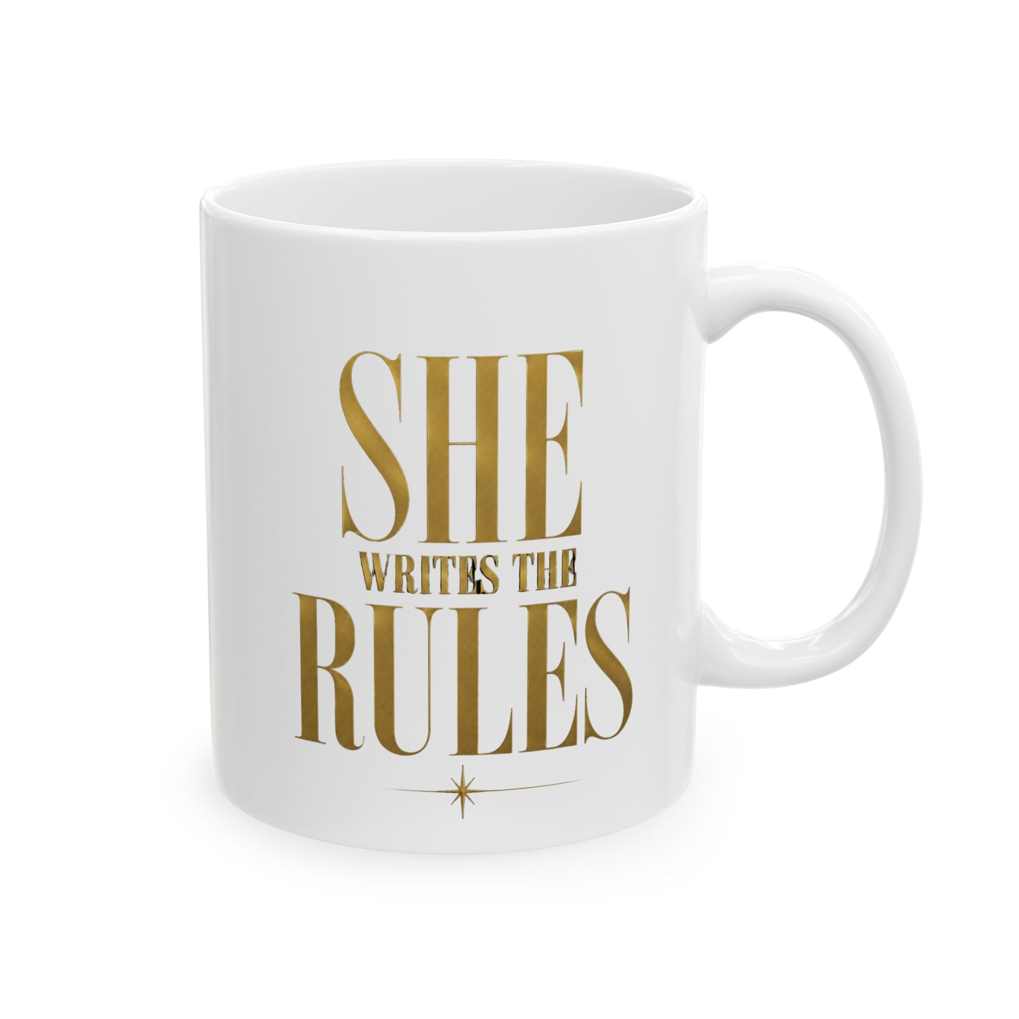 SHE WRITES THE RULES Ceramic Mug