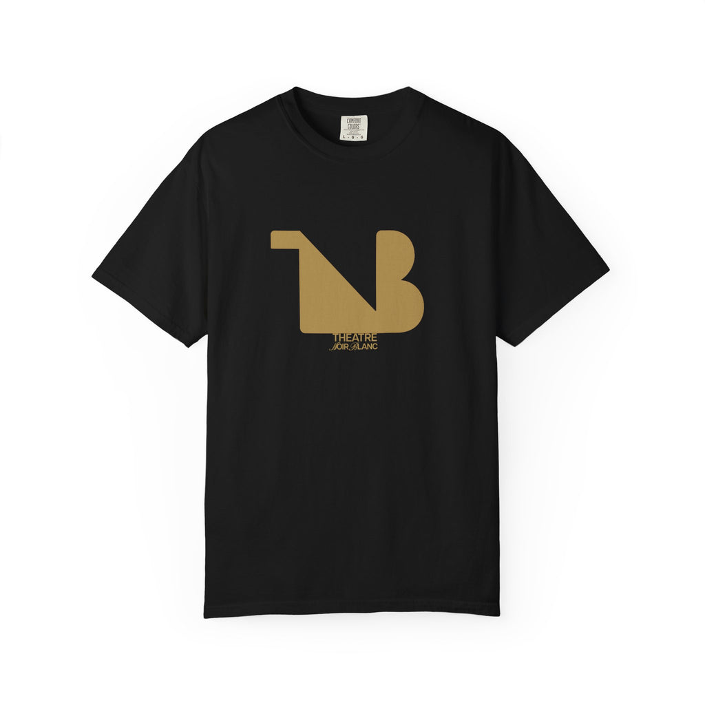 Crewneck Relaxed Fit Tee Shirts | THEATRE NOIR BLANC | Gold Logo
