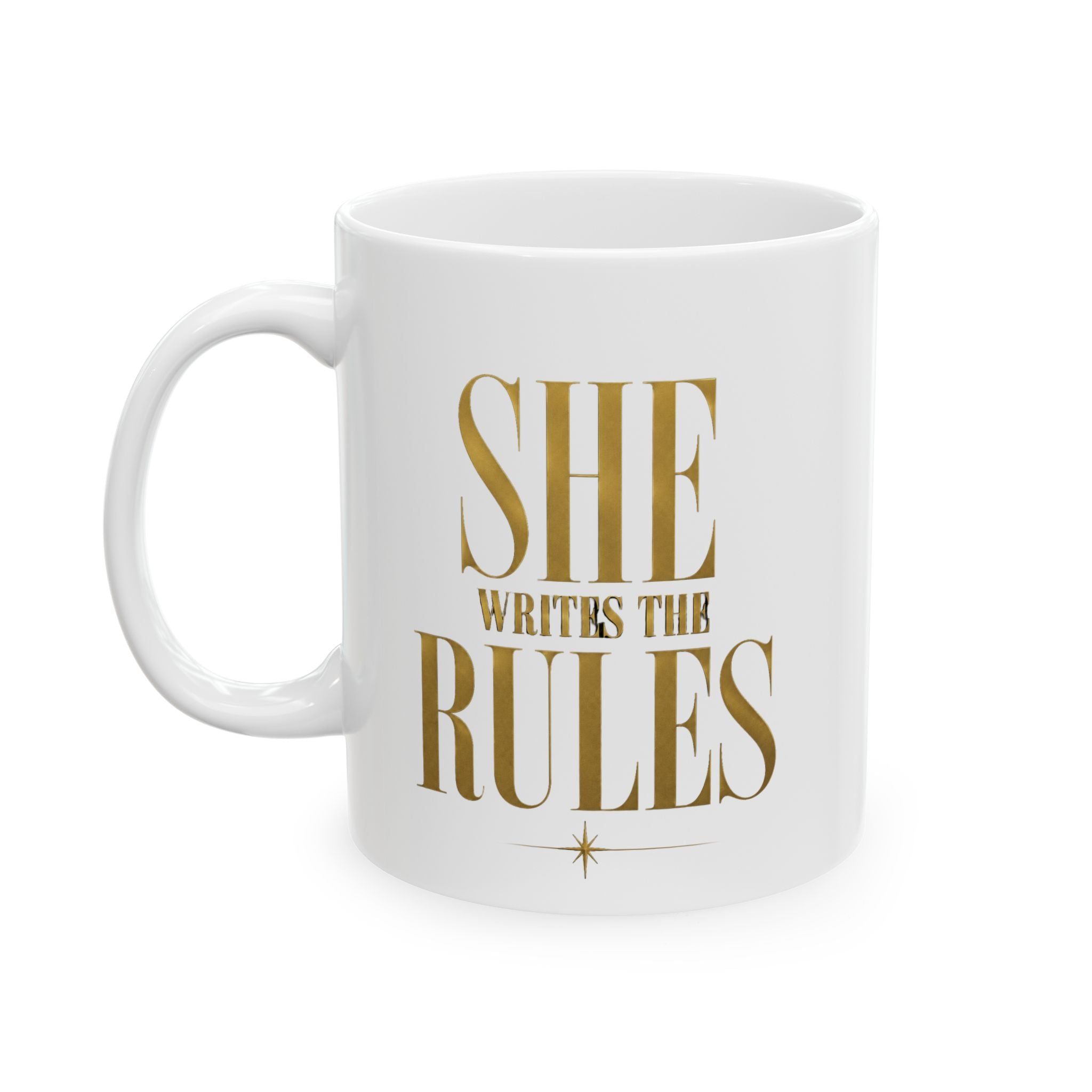 SHE WRITES THE RULES Ceramic Mug