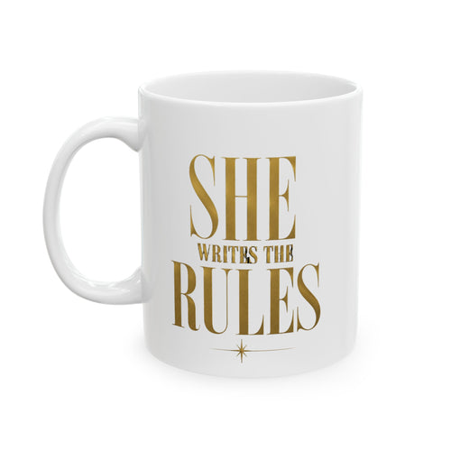 11oz Ceramic White White Mug | SHE WRITES THE RULES