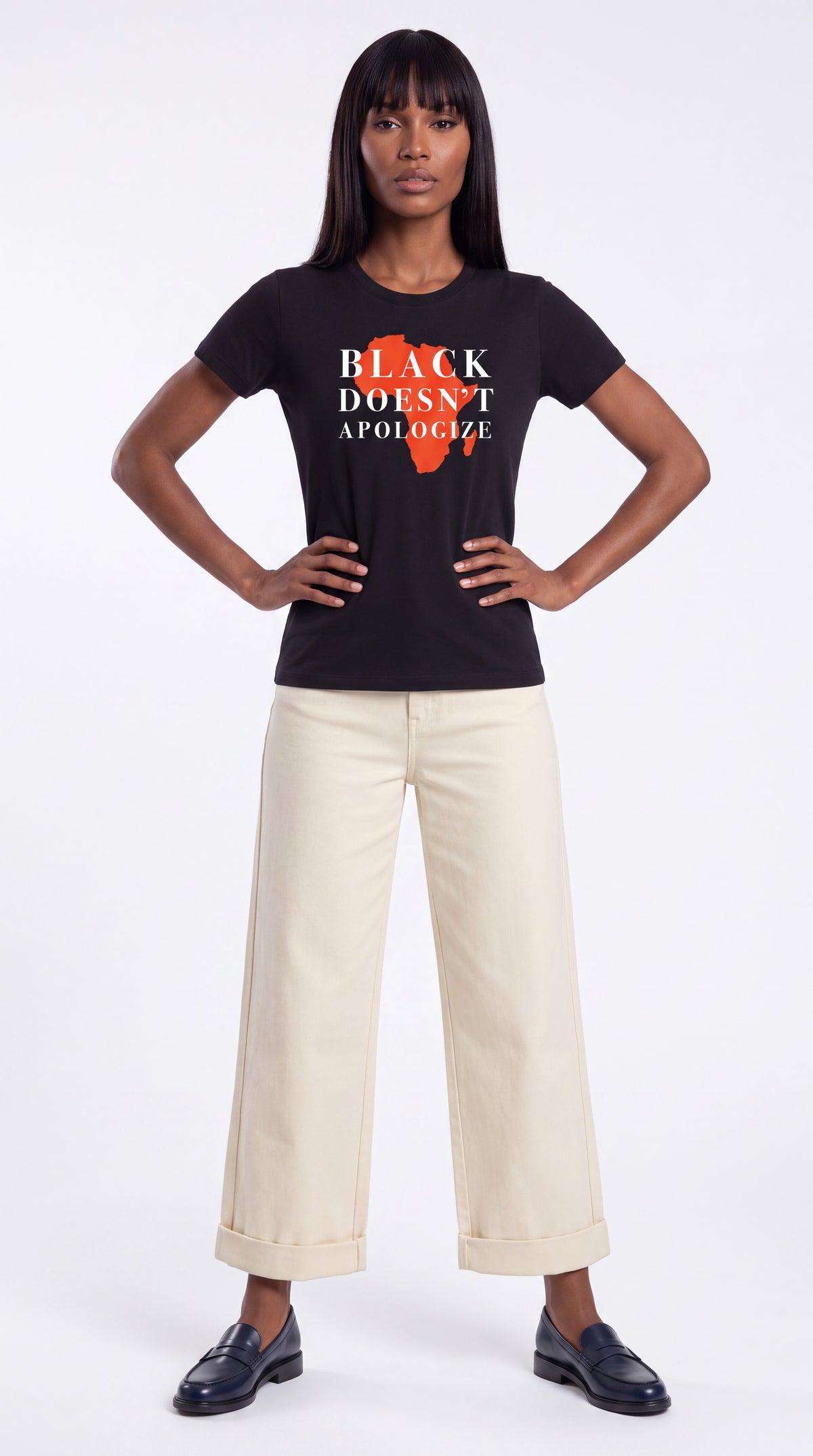 Women's Slim Fit Crewneck Tee | BLACK DOESN'T APOLOGIZE