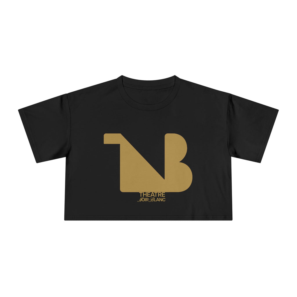 Women's Crewneck Cropped Signature Tee THEATRE NOIR BLANC - Gold Logo