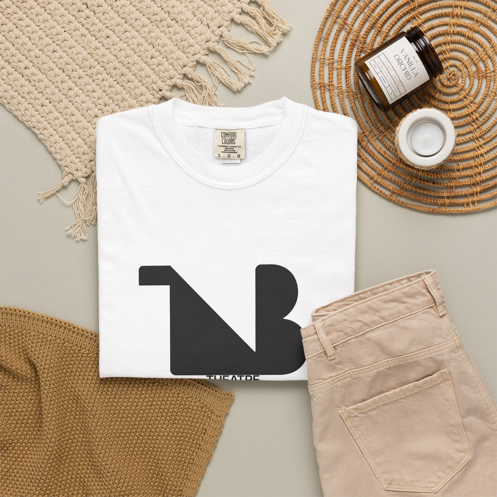 Crewneck Relaxed Fit Tee Shirts | THEATRE NOIR BLANC | Black Logo