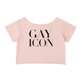 Off-Shoulder Rolled Hem Crewneck Tee |GAY ICON| GAY ICON COLLECTION
