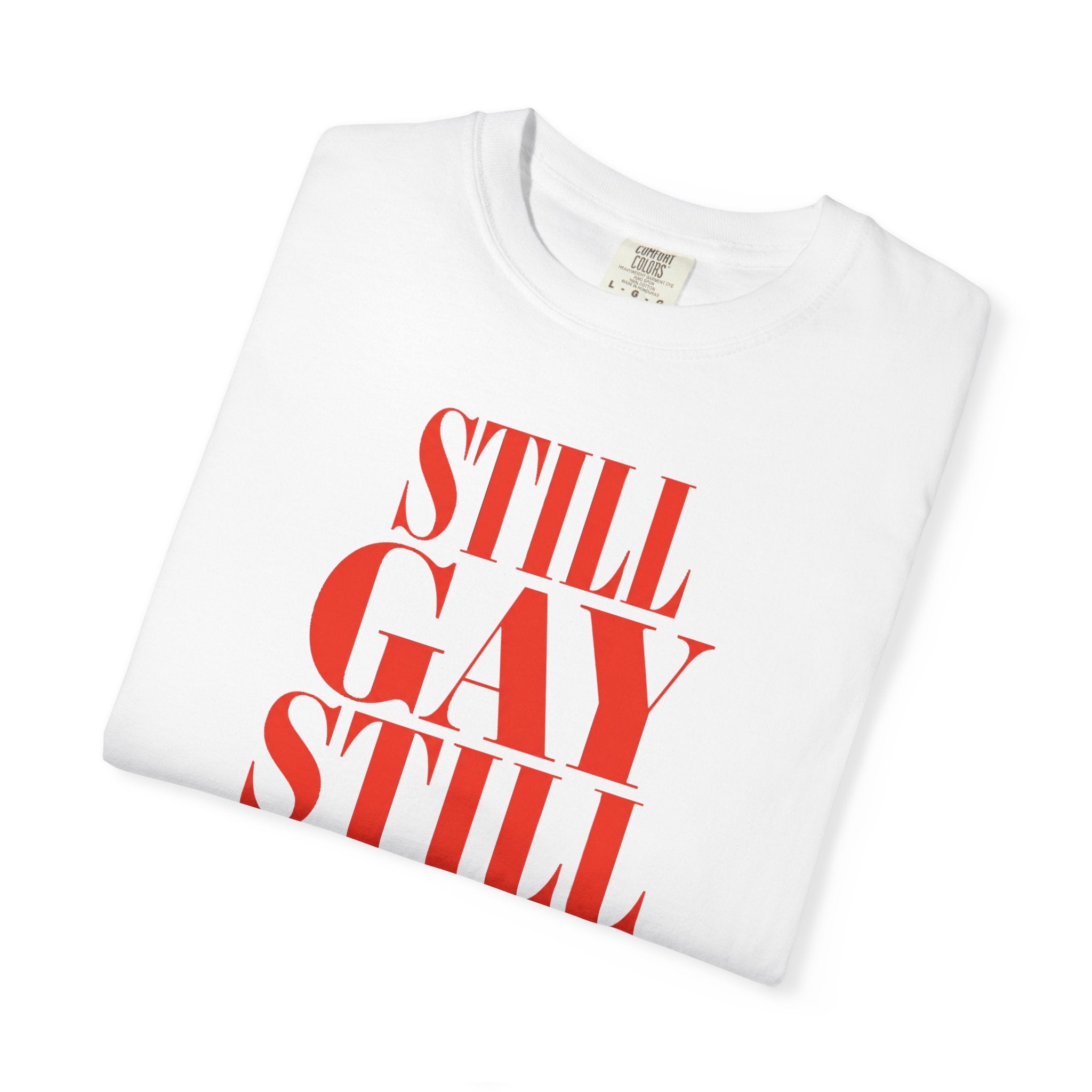 Crewneck Unisex Tee Shirt | STILL GAY STILL HERE | CONVERSATION COLLECTION