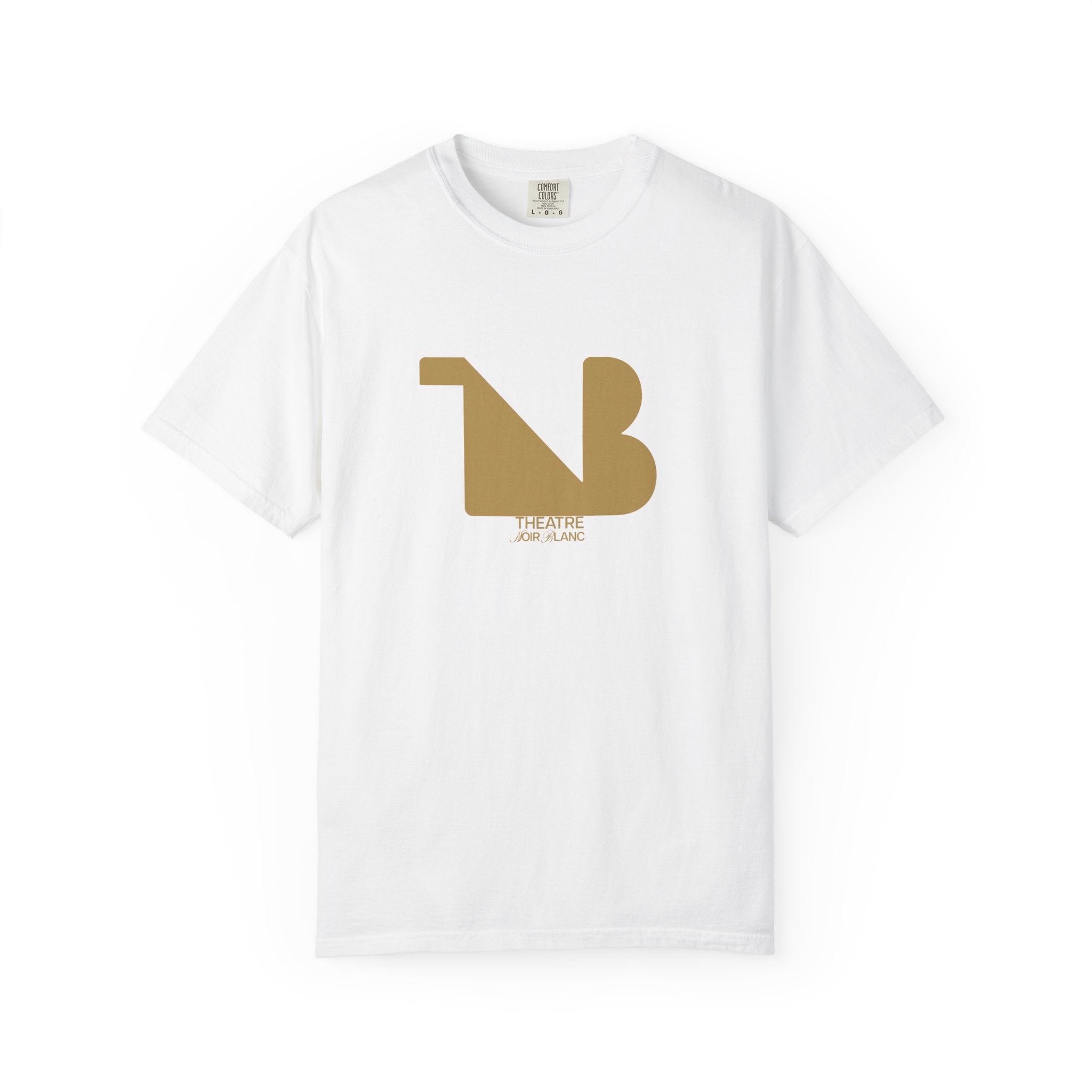 Crewneck Relaxed Fit Tee Shirts | THEATRE NOIR BLANC | Gold Logo