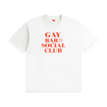 Unisex Seamless 100% Cotton Tee | GAY BAR SOCIAL CLUB Red Logo