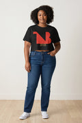 Women's Crewneck Cropped Signature Tee THEATRE NOIR BLANC - Red Logo