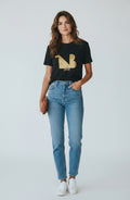 Crewneck Relaxed Fit Tee Shirts | THEATRE NOIR BLANC | Gold Logo
