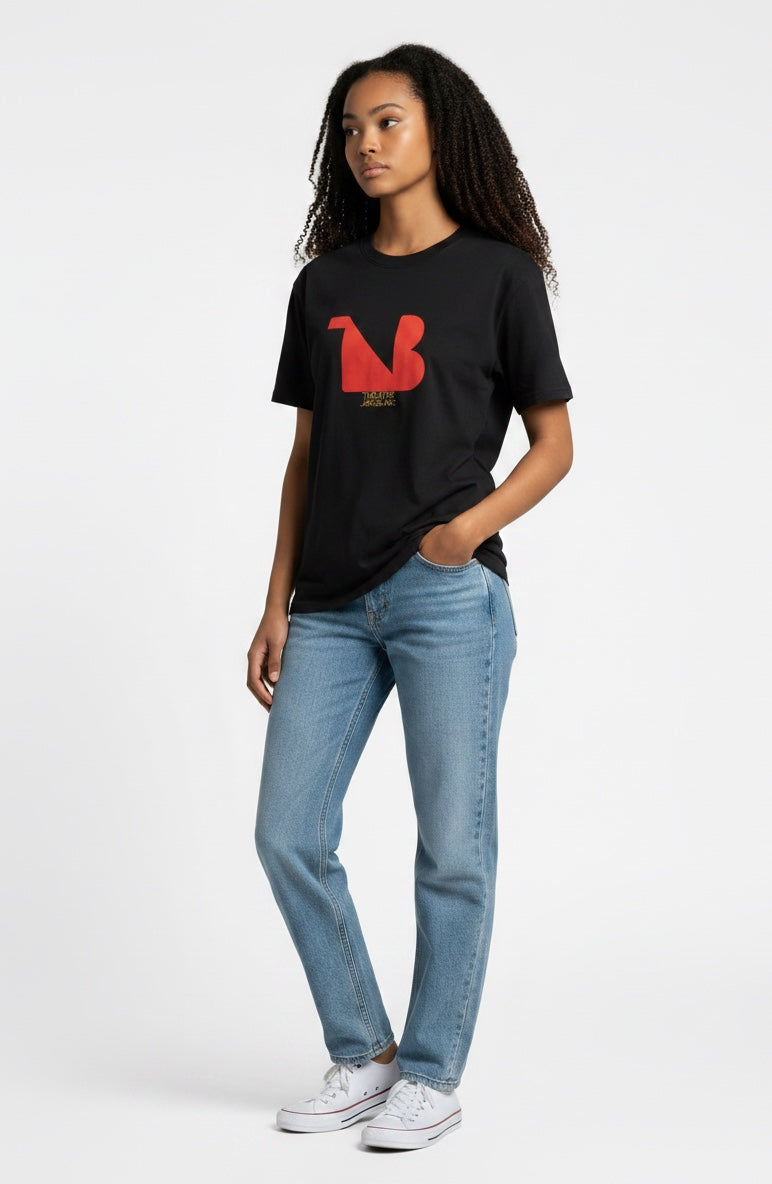 Crewneck Relaxed Fit Tee Shirts | THEATRE NOIR BLANC | Reg Logo