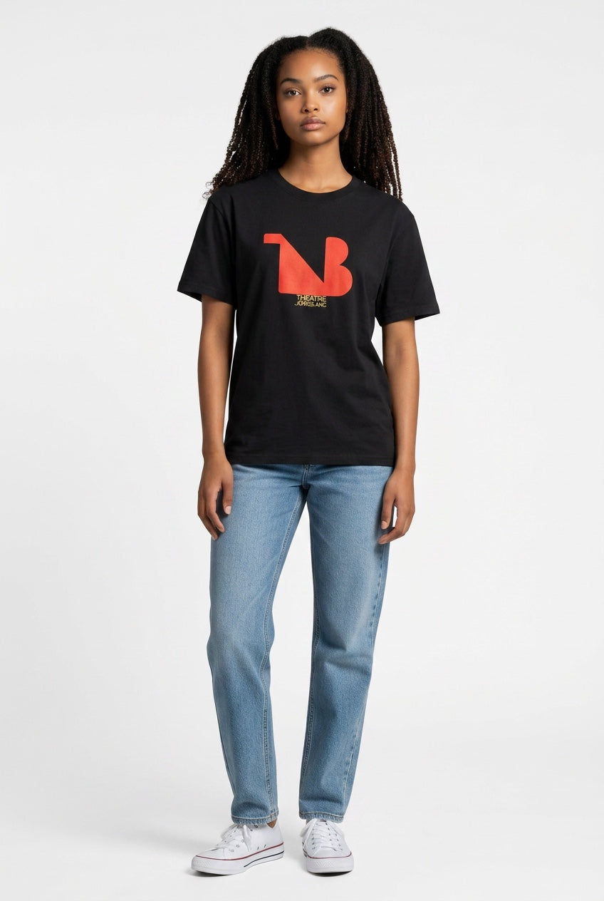 Crewneck Relaxed Fit Tee Shirts | THEATRE NOIR BLANC | Reg Logo