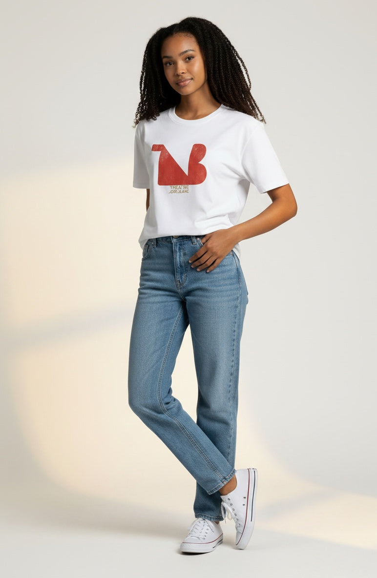 Crewneck Relaxed Fit Tee Shirts | THEATRE NOIR BLANC | Reg Logo