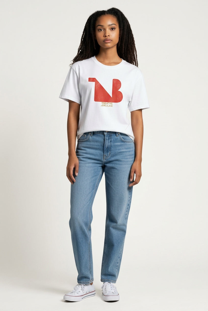Crewneck Relaxed Fit Tee Shirts | THEATRE NOIR BLANC | Reg Logo