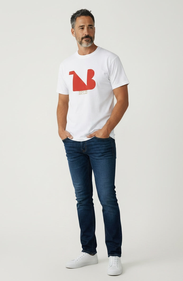 Crewneck Relaxed Fit Tee Shirts | THEATRE NOIR BLANC | Reg Logo