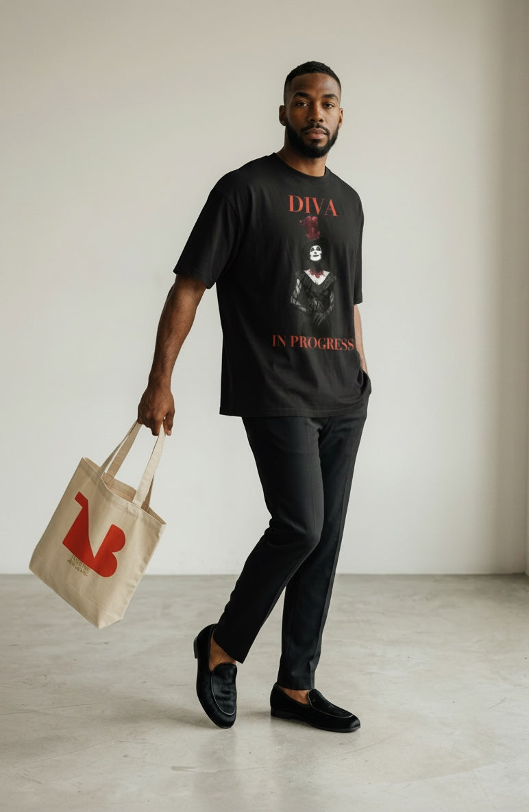 Noir Aesthetic Canvas Tote Bag — THEATRE NOIR BLANC | Theatre-Inspired Fashion