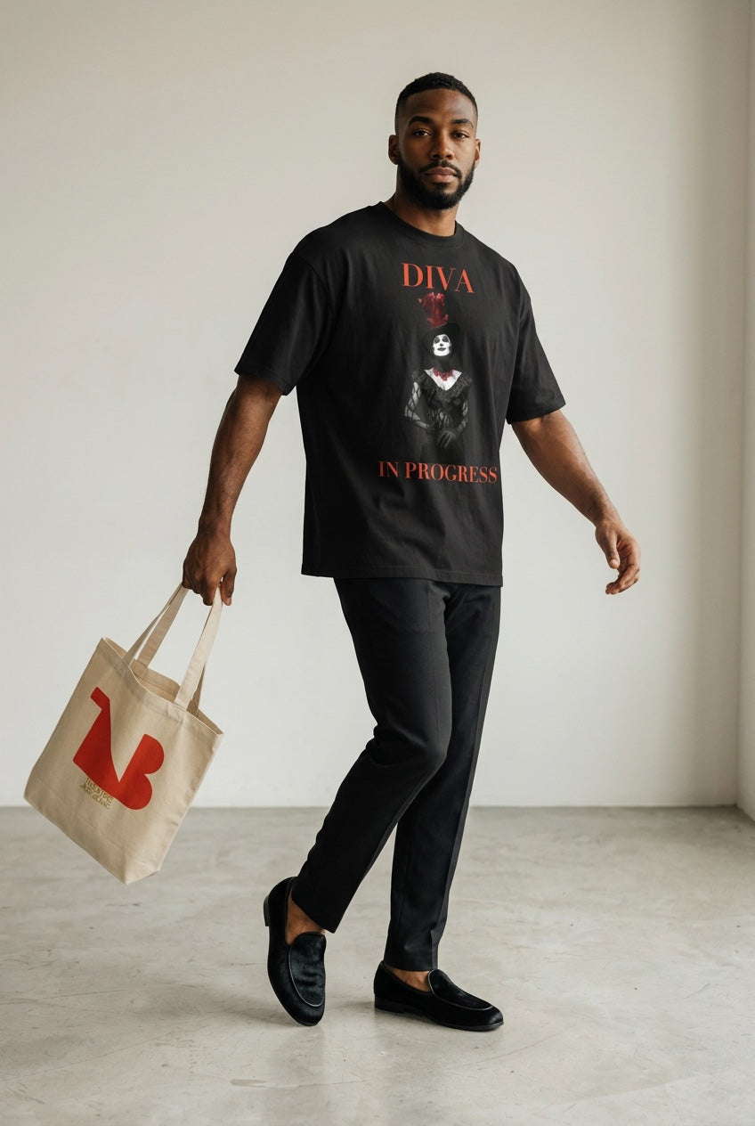 Noir Aesthetic Canvas Tote Bag — THEATRE NOIR BLANC | Theatre-Inspired Fashion