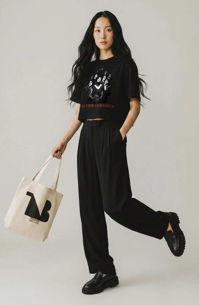 Noir Aesthetic Canvas Tote Bag — THEATRE NOIR BLANC | Theatre-Inspired Fashion