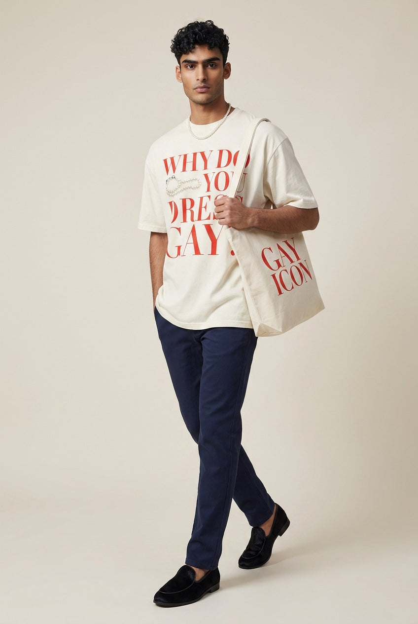 Bold LGBTQ+ Canvas Tote Bag — GAY ICON | Statement Fashion
