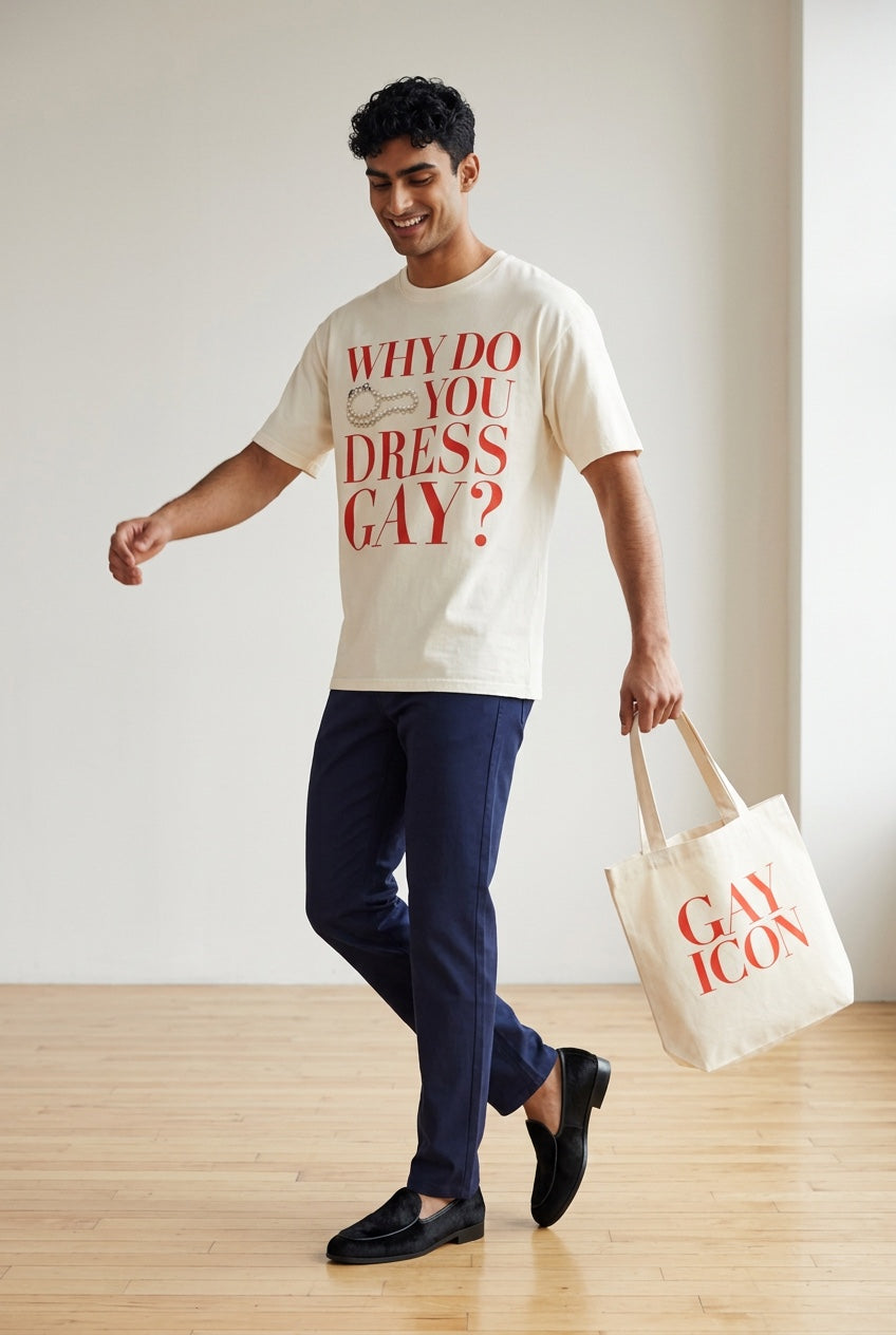 Bold LGBTQ+ Canvas Tote Bag — GAY ICON | Statement Fashion