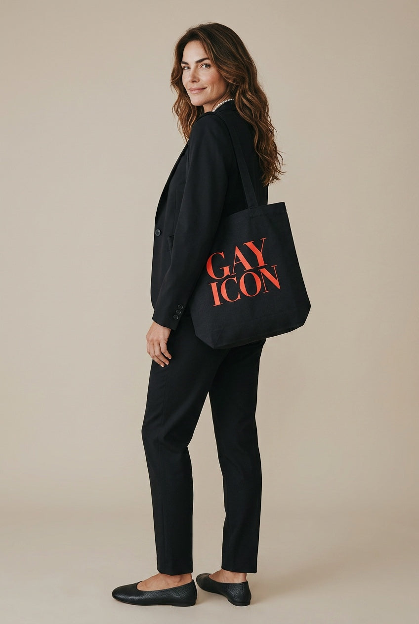 Bold LGBTQ+ Canvas Tote Bag — GAY ICON | Statement Fashion