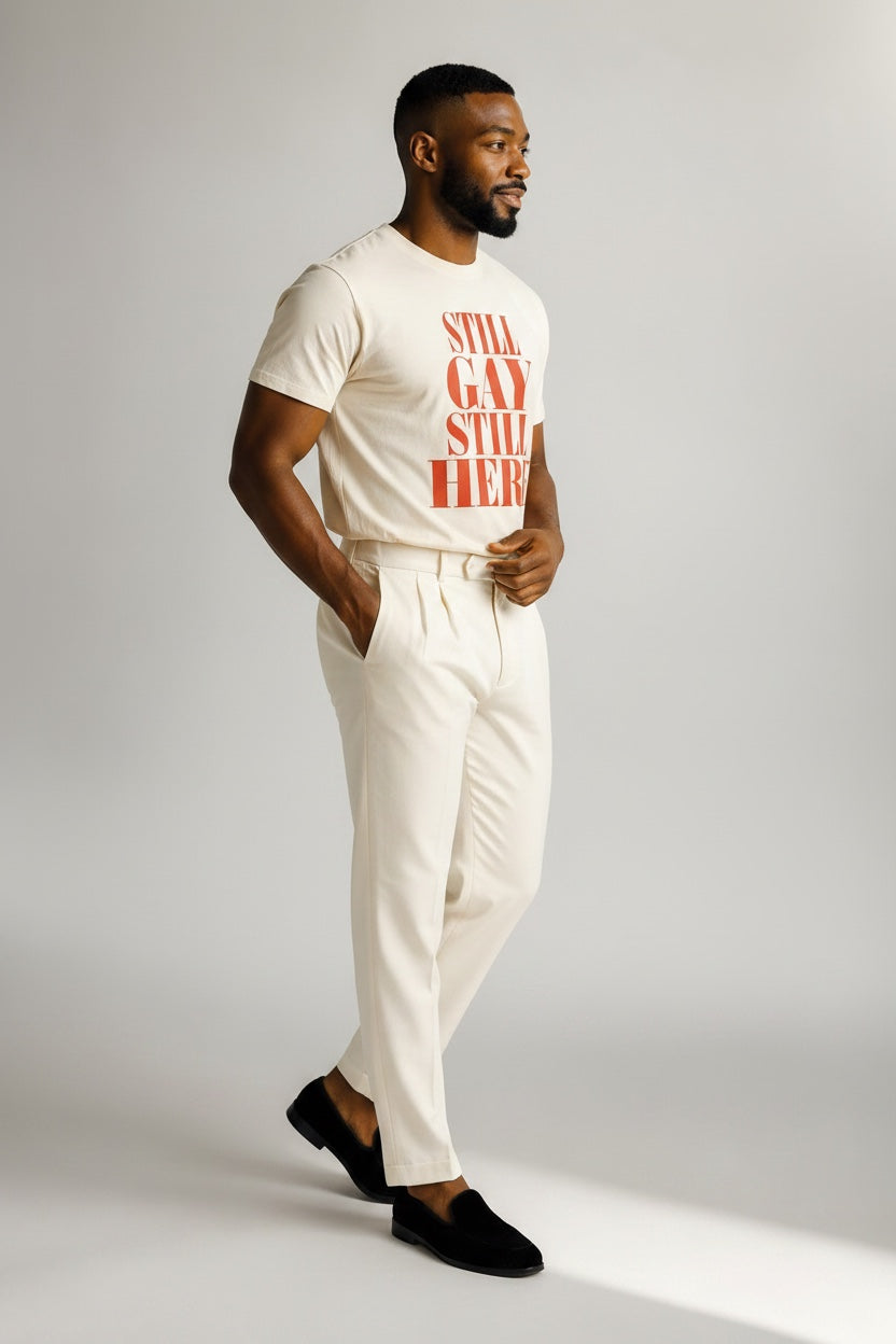 Crewneck Unisex Tee Shirt | STILL GAY STILL HERE | CONVERSATION COLLECTION