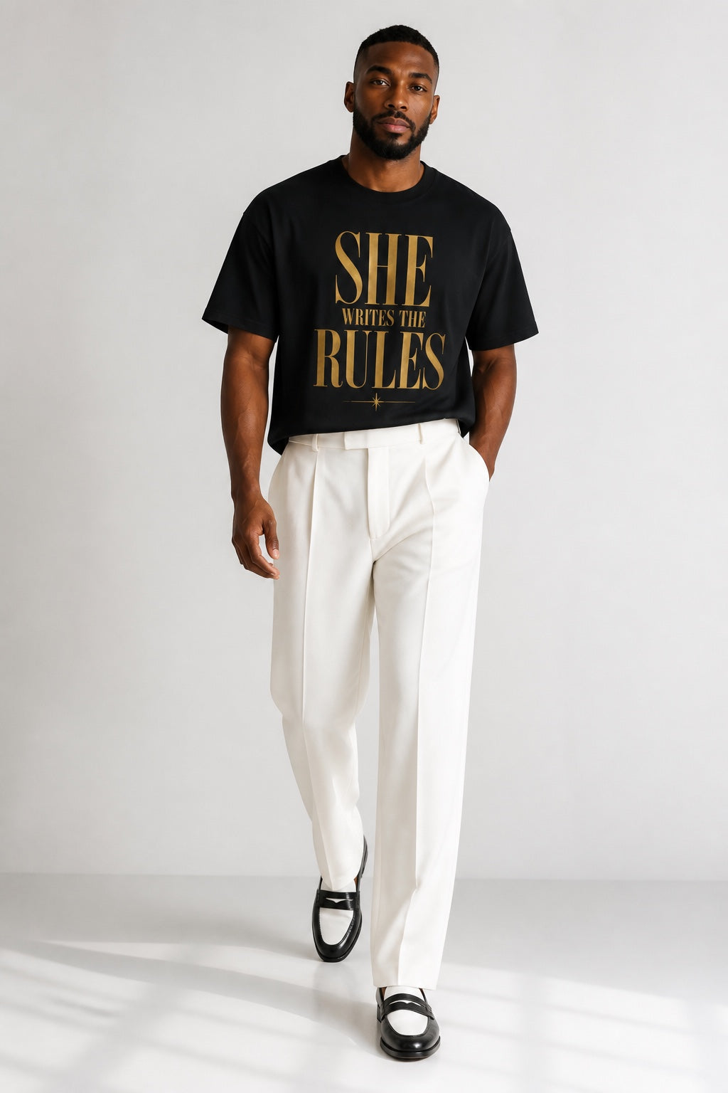 Crewneck Relaxed Fit Tee Shirt | SHE WRITES THE RULES | CONVERSATION COLLECTION