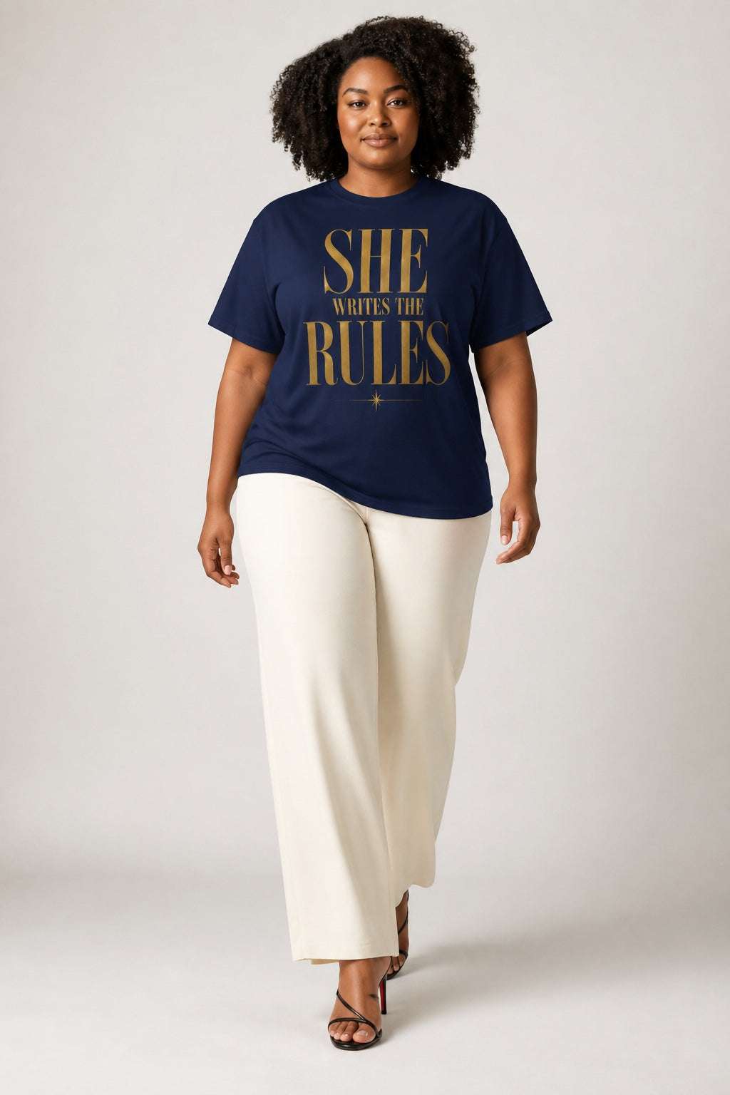 Crewneck Relaxed Fit Tee Shirt | SHE WRITES THE RULES | CONVERSATION COLLECTION