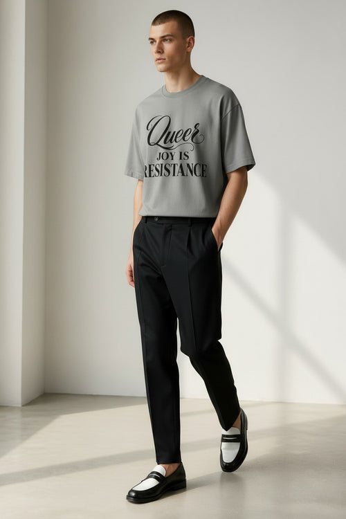 Crewneck Relaxed Fit Tee Shirt | QUEER JOY IS RESISTANCE | CONVERSATION COLLECTION