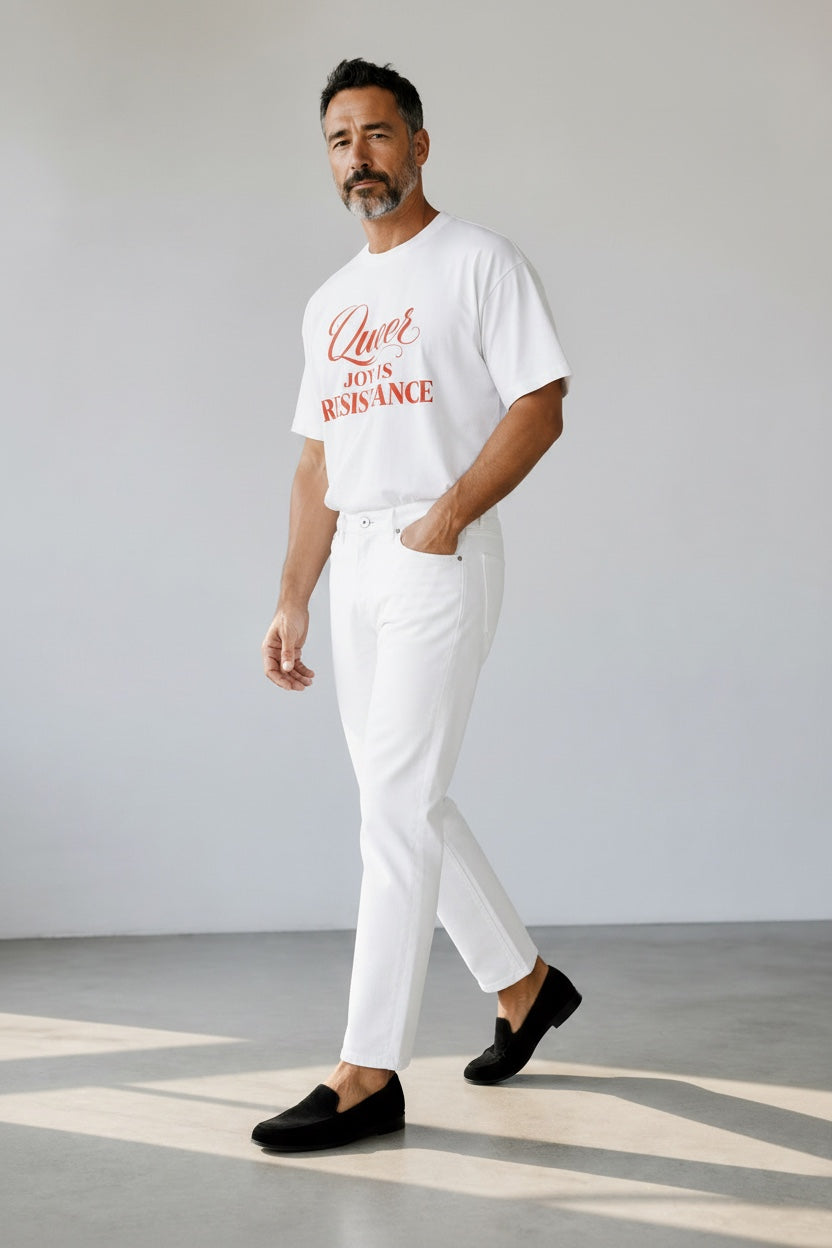 Crewneck Relaxed Fit Tee — QUEER JOY IS RESISTANCE | Conversation Collection