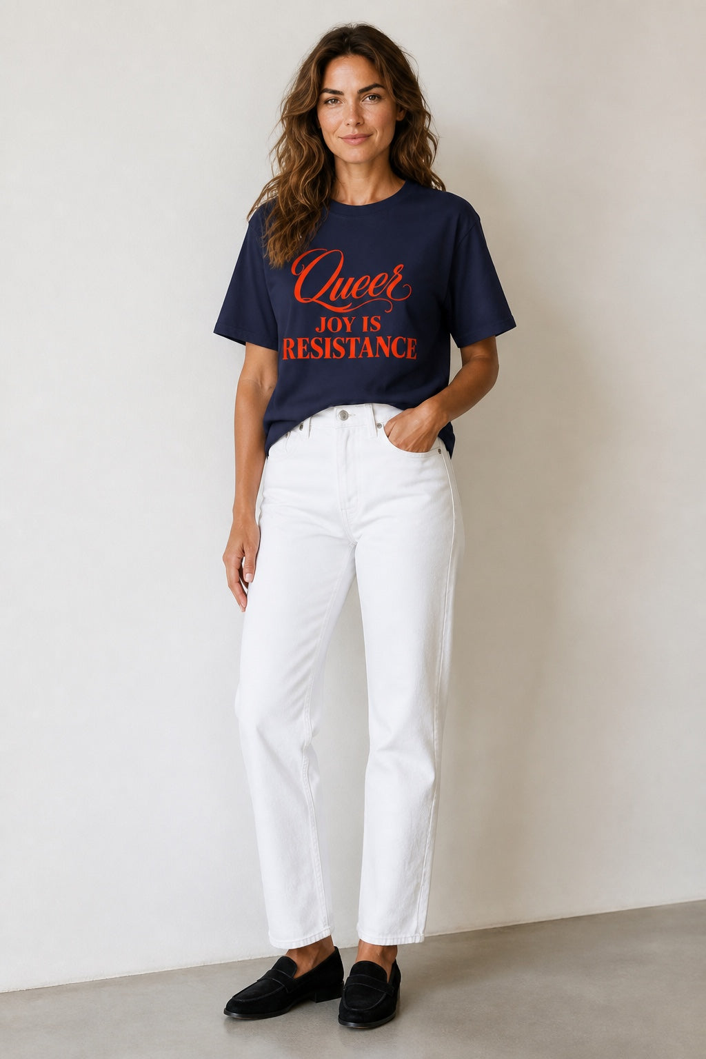 Crewneck Relaxed Fit Tee — QUEER JOY IS RESISTANCE | Conversation Collection