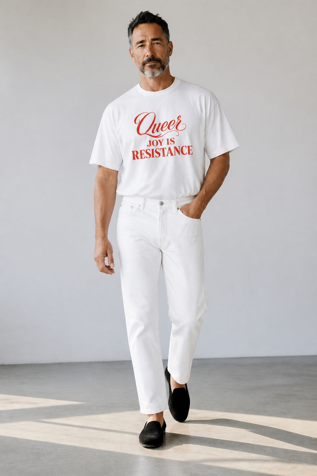 Crewneck Relaxed Fit Tee — QUEER JOY IS RESISTANCE | Conversation Collection