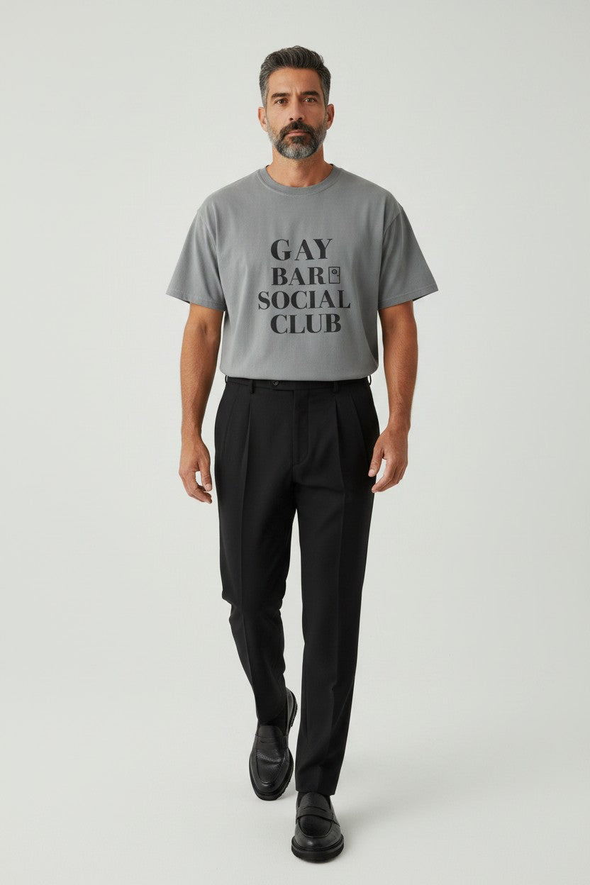 Crewneck Relaxed Fit Tee Shirt |GAY BAR SOCIAL CLUB | CONVERSATION COLLECTION