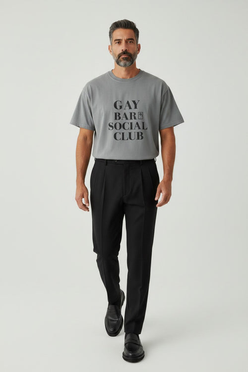 Crewneck Relaxed Fit Tee Shirt |GAY BAR SOCIAL CLUB | CONVERSATION COLLECTION