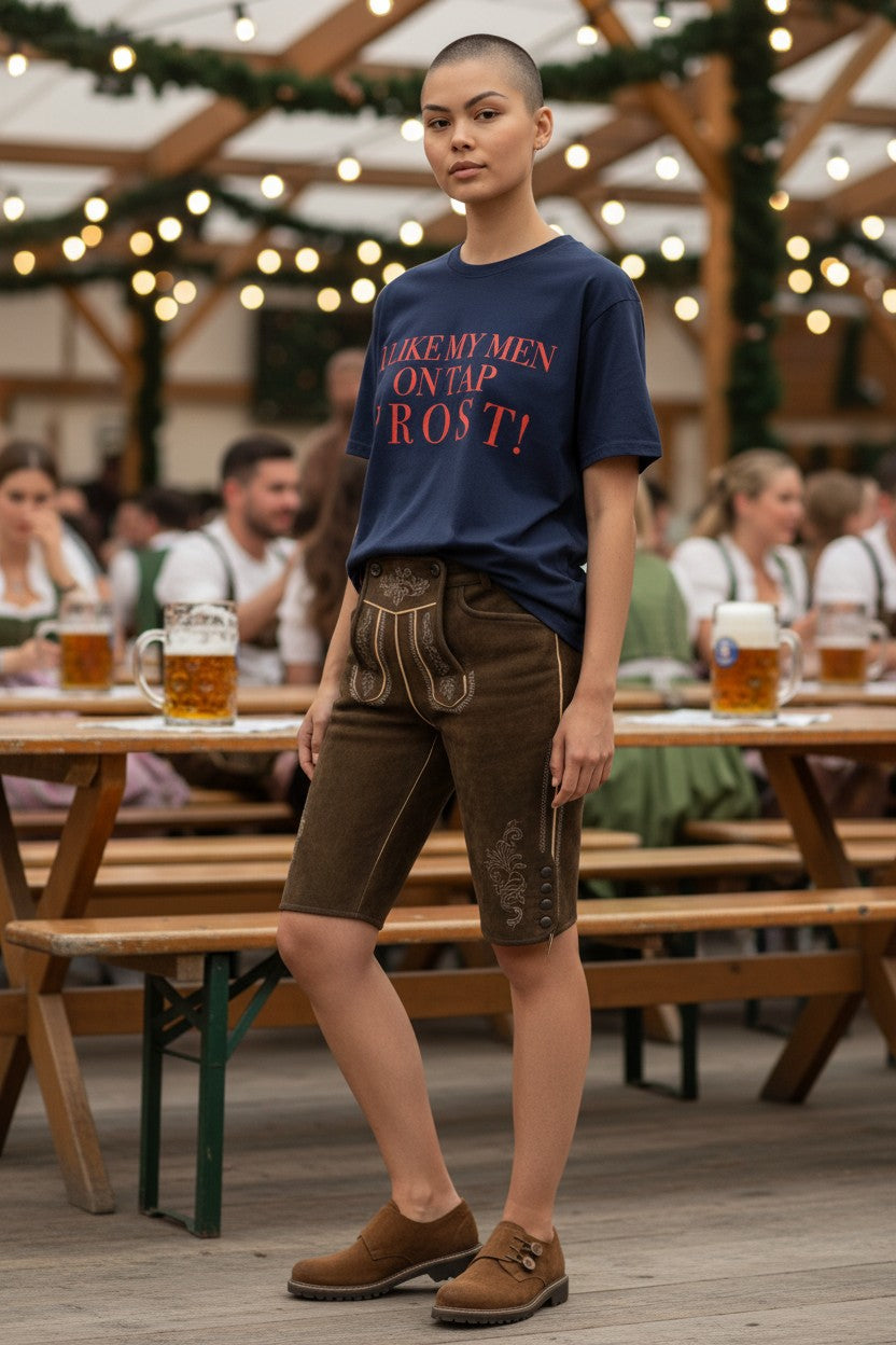 Crewneck Relaxed Fit Tee Shirt |I LIKE MY MEN ON TAP PROST!| CONVERSATION COLLECTION