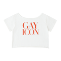 Off-Shoulder Rolled Hem Cotton T-Shirt |GAY ICON| GAY ICON COLLECTION