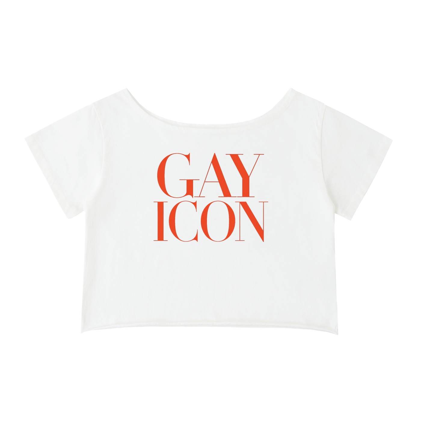 Off-Shoulder Rolled Hem Cotton T-Shirt |GAY ICON| GAY ICON COLLECTION