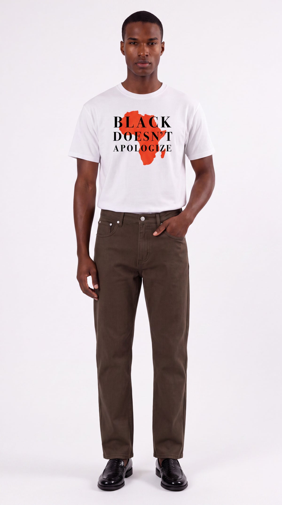 Unisex Seamless 100% Cotton Tee | BLACK DOESN'T APOLOGIZE