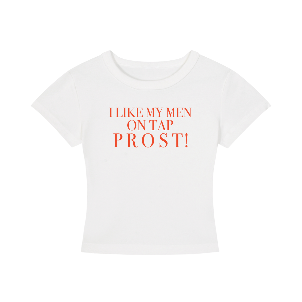 Women's Cropped Crewneck Tee | I LIKE MY MEN ON TAP PROST!