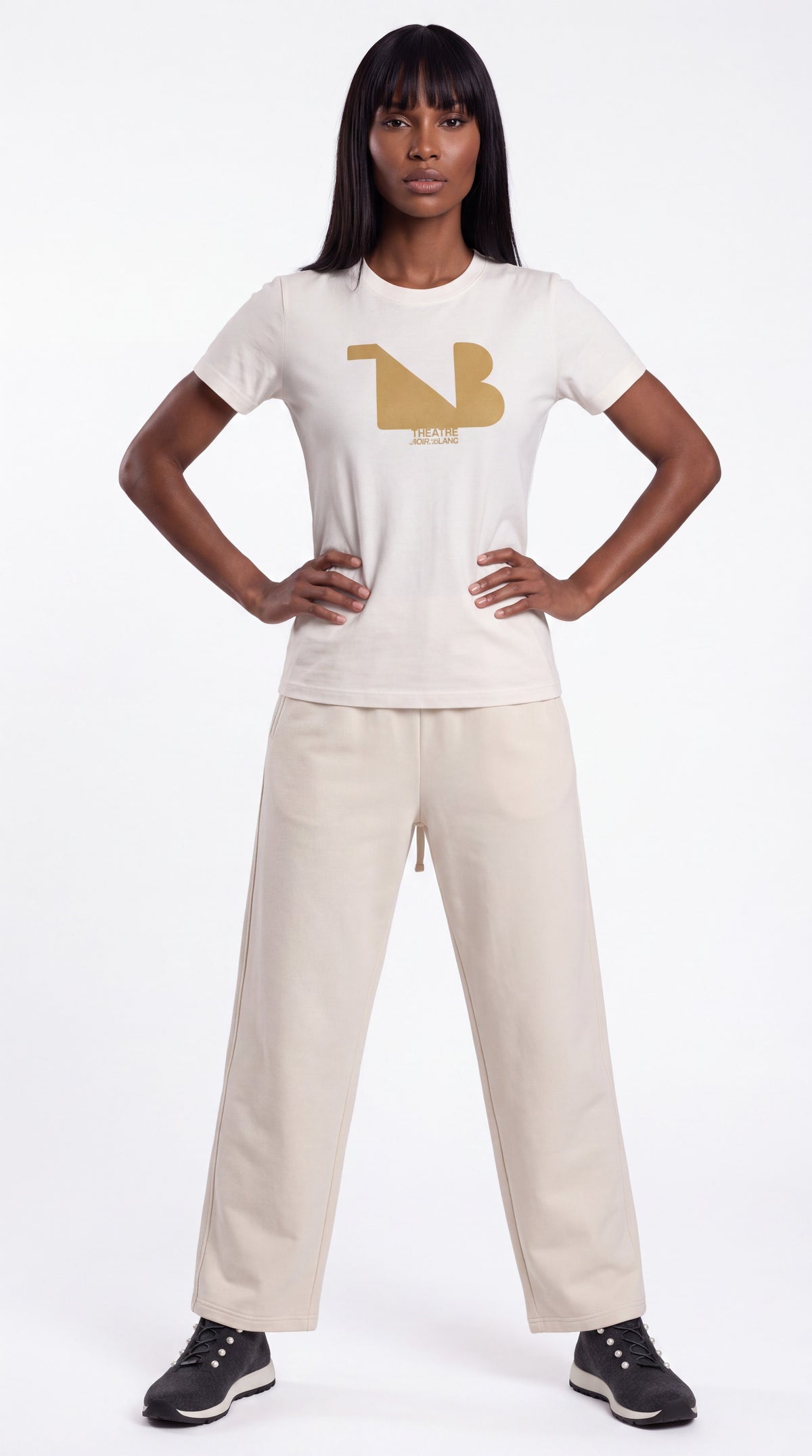 Women's Slim Fit Crewneck Tee Gold Logo